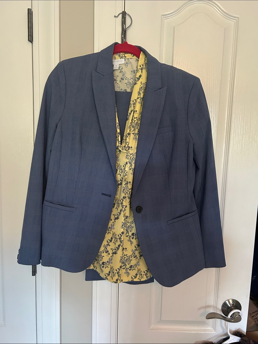 2 piece Banana Republic Blue Checked pant suit